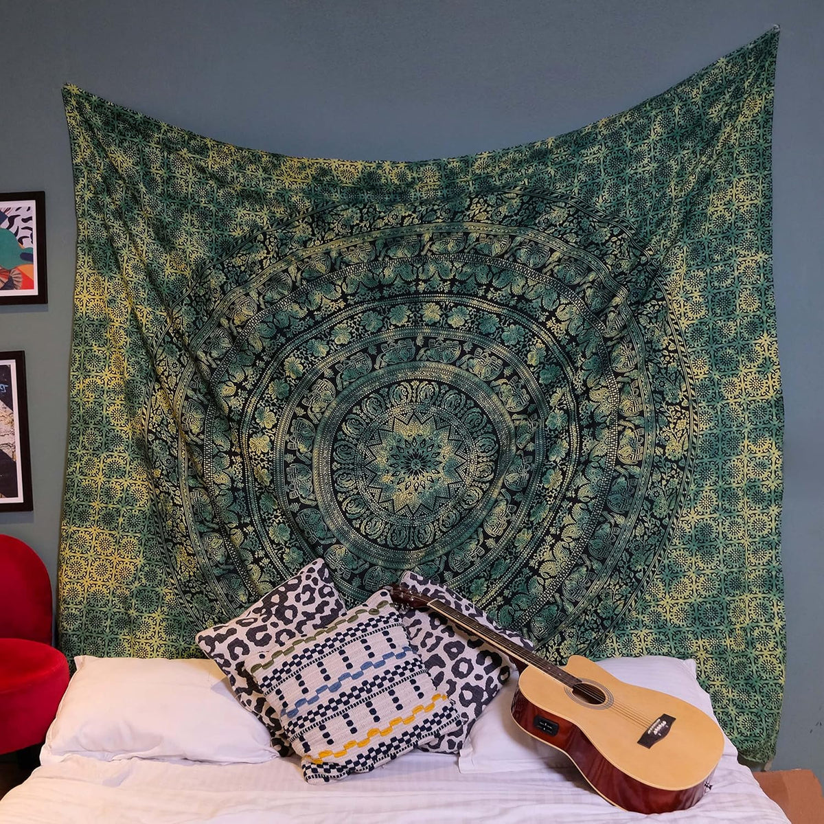 Craft Trade Cotton Mandala Tapestry, Indian Wall Hanging Decor, 50x60 In