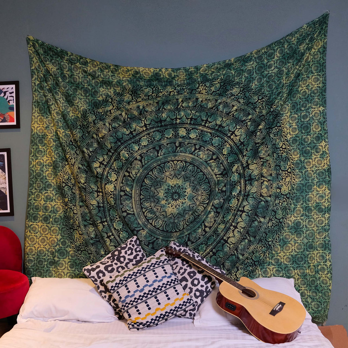 Craft Trade Cotton Mandala Tapestry, Indian Wall Hanging Decor, 50x60 In